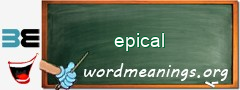 WordMeaning blackboard for epical